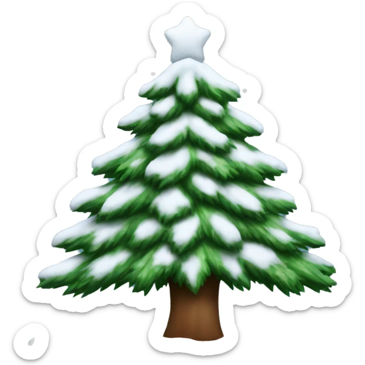 christmas tree with snow sticker