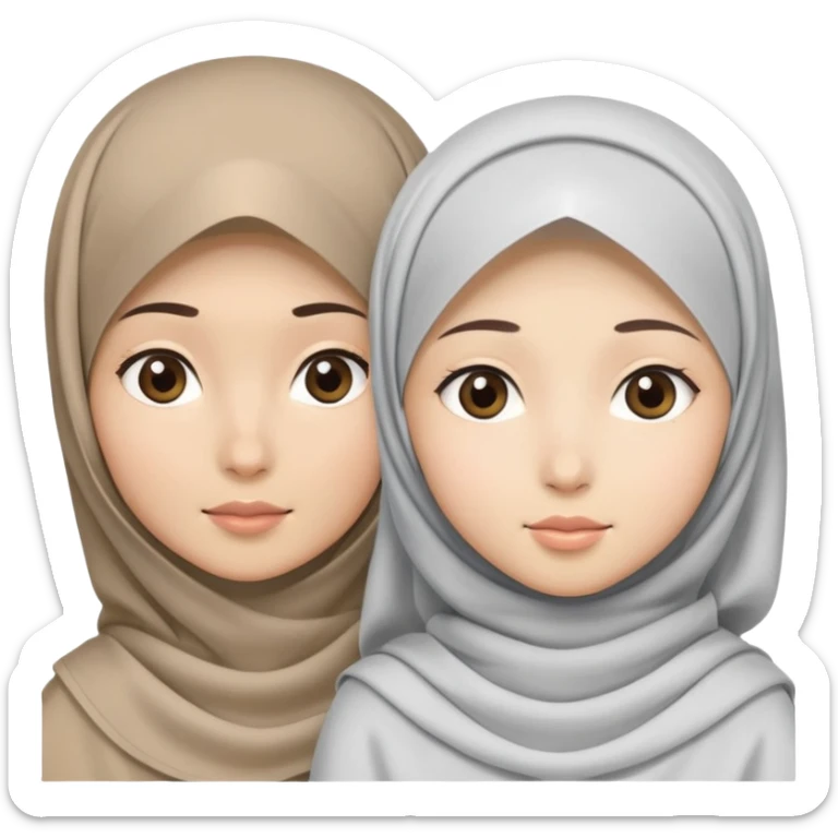 Hijab girl with an Christian Asian girl with veil  sticker