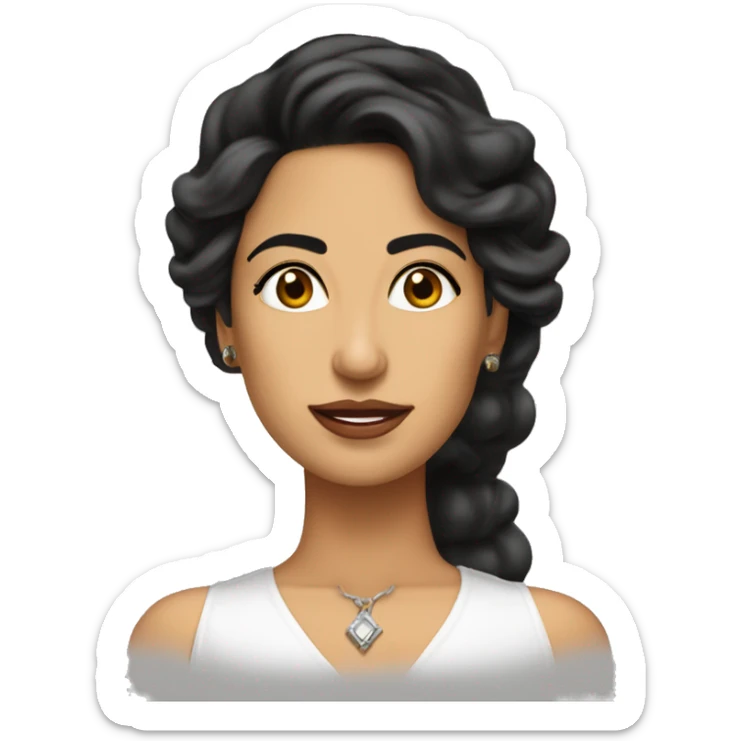 Diana Hoyos es actriz y cantante colombiana. tiene ojos cafés, pelo negro, piel blanca y un rostro muy angelical sticker