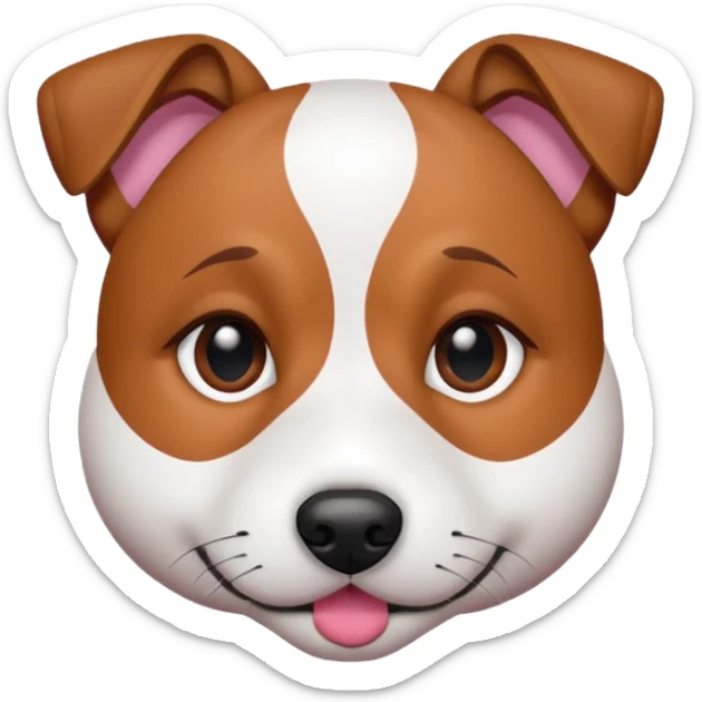 Chien jack Russel blanc avec deux tache marron sur ses yeux île dort en boule  sticker