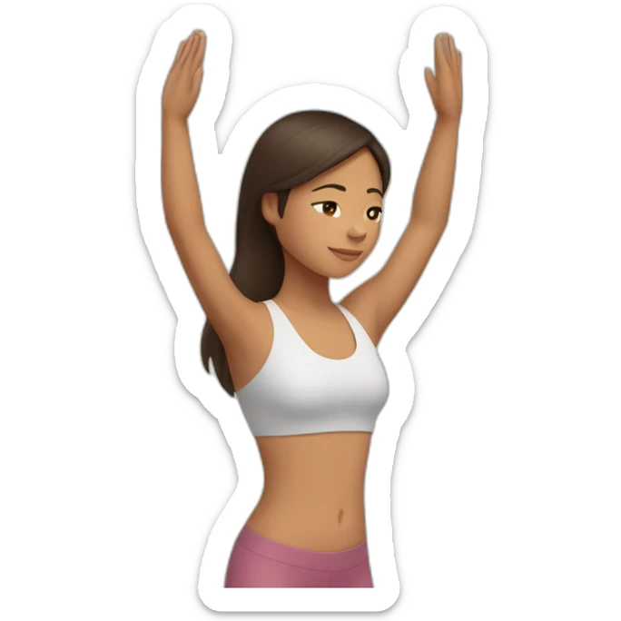 Latina girl brunette hair in Tadasana yoga sticker