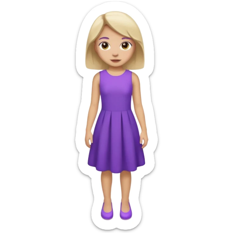 👗🧍‍♀️ merge this emojis the dress should be purple on a girl full picture sticker