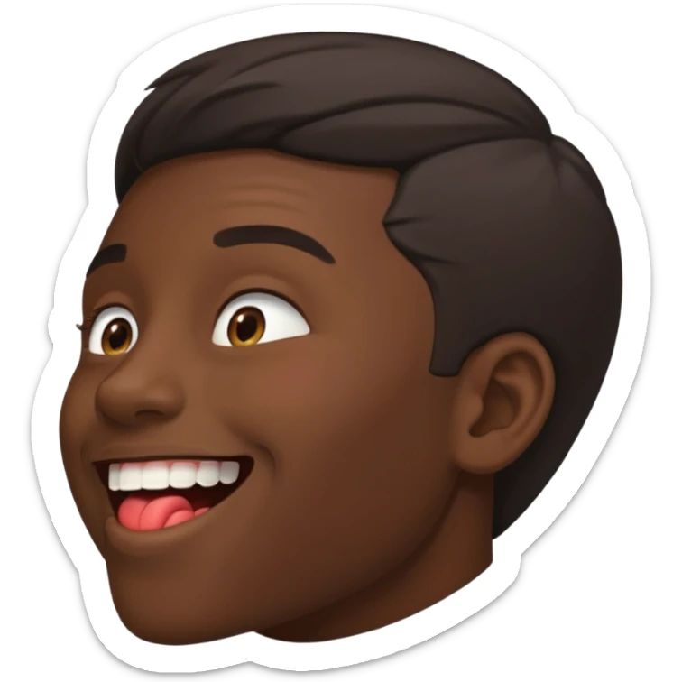 Tête de profil, et qui fait chute en montrant sa bouche sticker