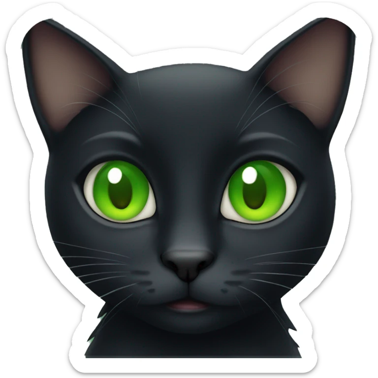 Black cat with green eyes  sticker