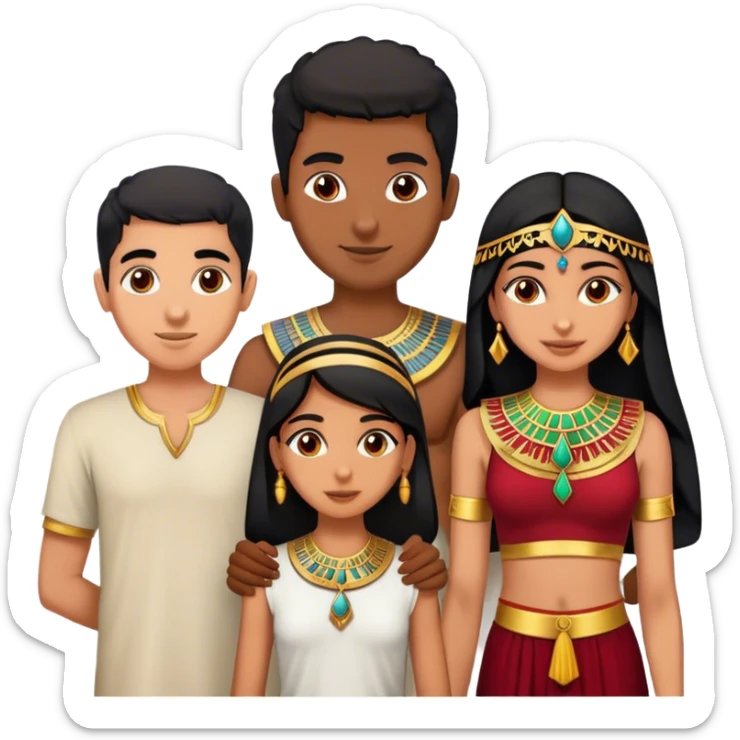 5 bestfriends, 1 Egyptian man, 1 indian girl 1 persian girl 1 moroccan boy 1 black boy sticker