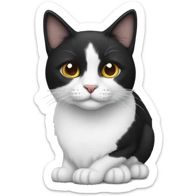black and white cat sticker