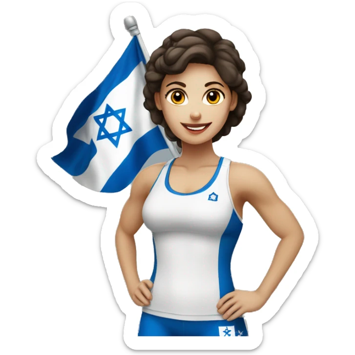 jewish fitness girl with israel flag sticker