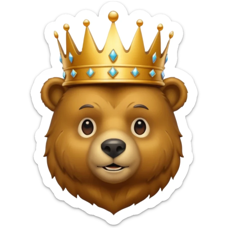 emoji of the Berlin Bear with a crown inspired by the Berlin coat of arms, no text sticker