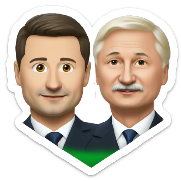 President of Ukraine Zelensky with President of Belarus Lukashenko sticker