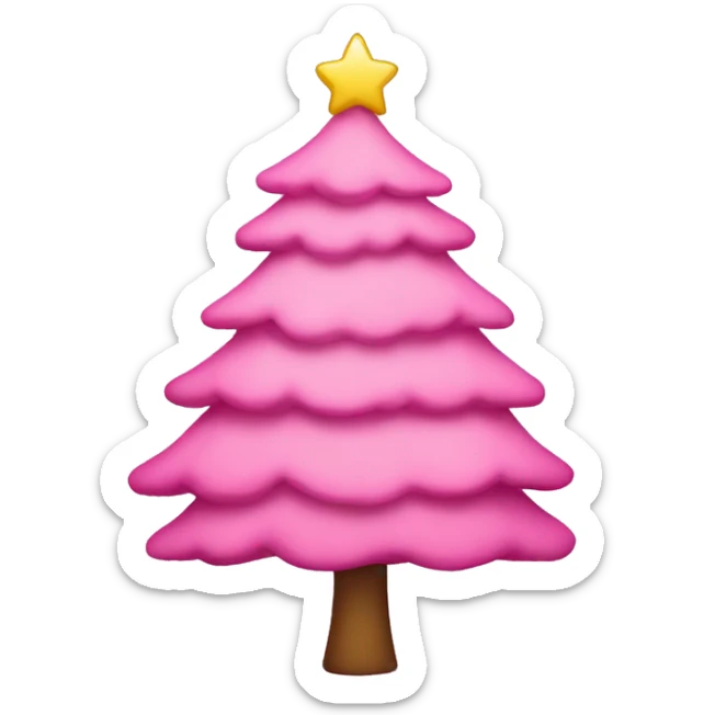 Pink Christmas tree sticker