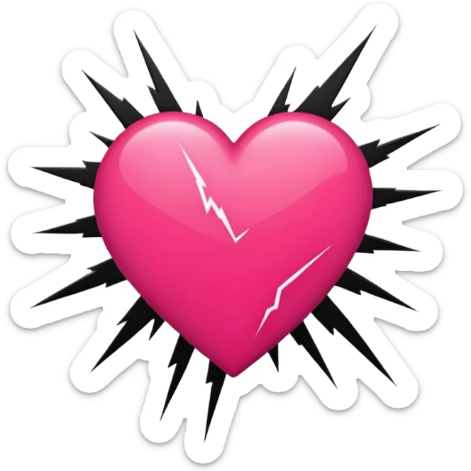 Really cool heart emoji for my sexy girlfriend that’s red & black with hot pink lightning  sticker