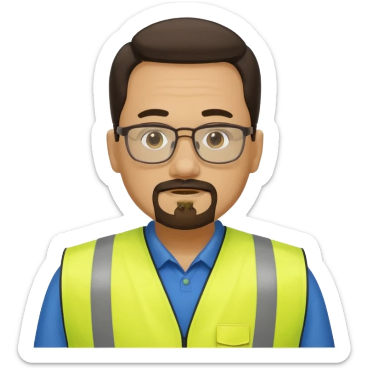 Walmart worker odp has a gotea wheres glasses yellow safety vest and hes 40 thin guy with dark hair sticker