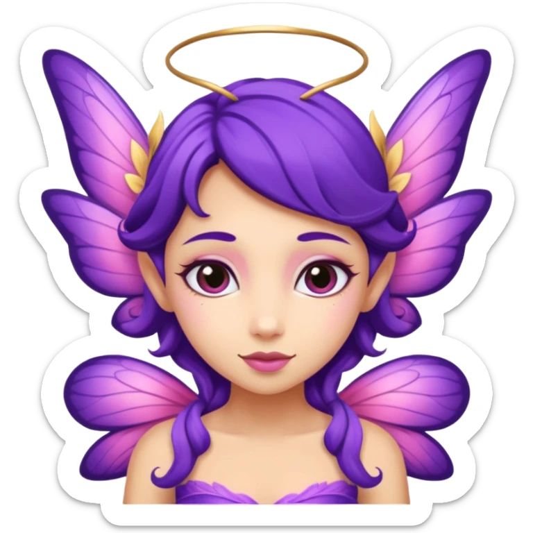 royal purple and pink buttery fairy combined sticker