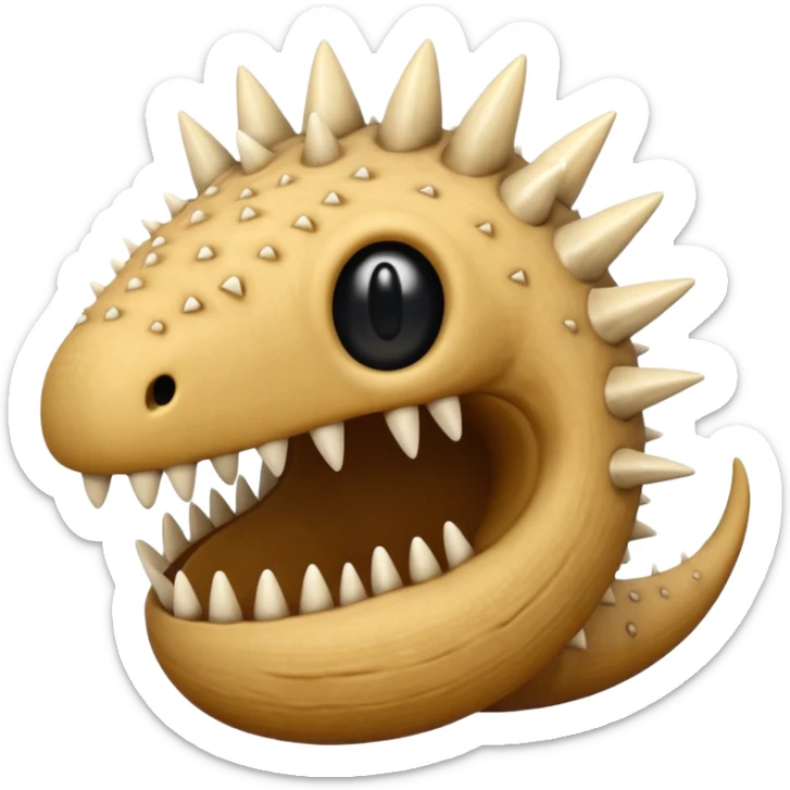 Sand worm from dune make the mouth a hole with long spiky teeth NO EYES and a body sticker