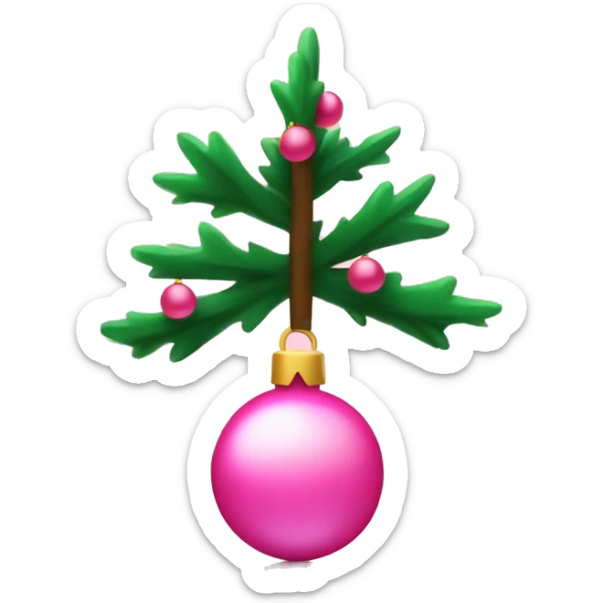 Kerstboom met licht roze kerstballen zonder gezicht sticker