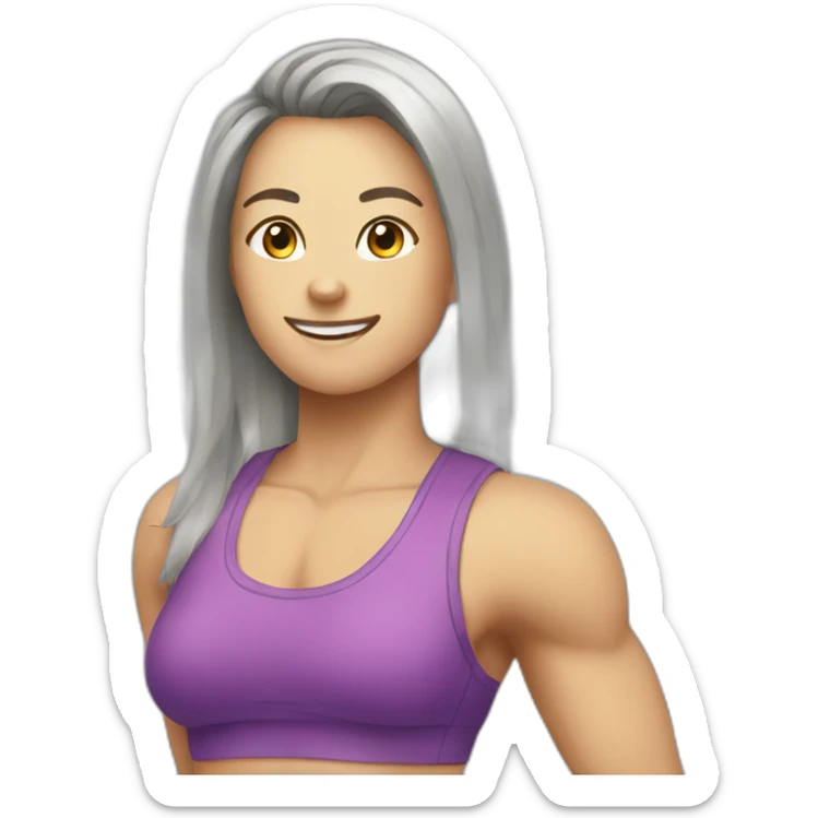 fitness arc en ciel sticker