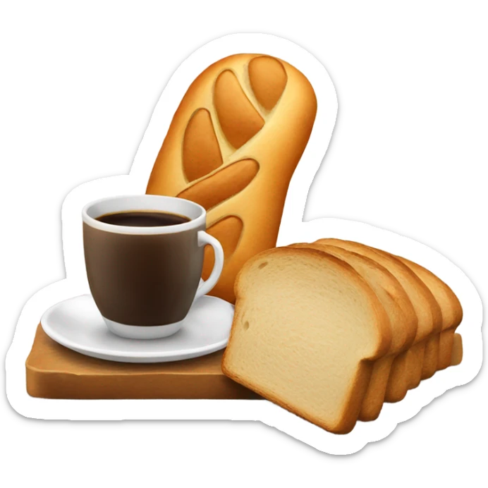 coffee with bread sticker