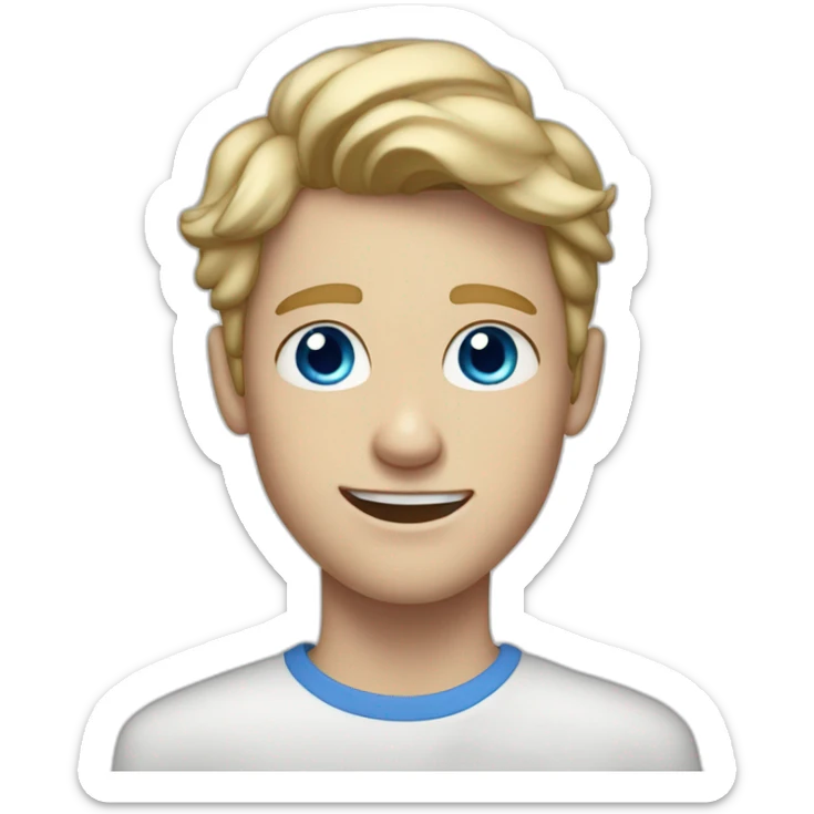Dirty Blonde boy with freckes and blue eyes, in his teens sticker