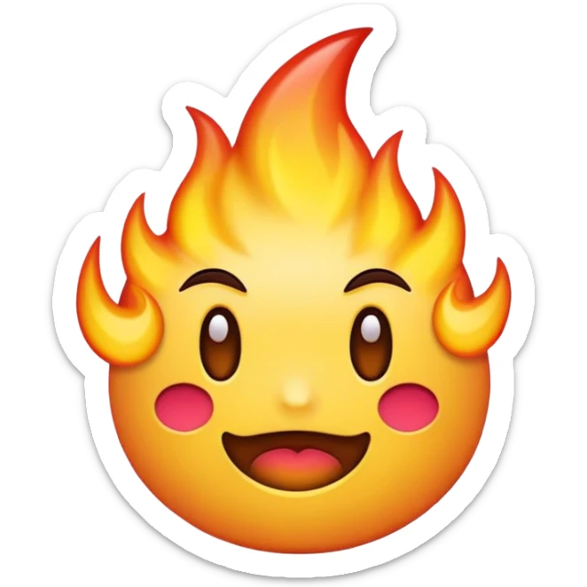 Mix this 3 emoji to 1 emoji base on 😈 and take kisses from 😘 and on the behind fire 🔥 sticker