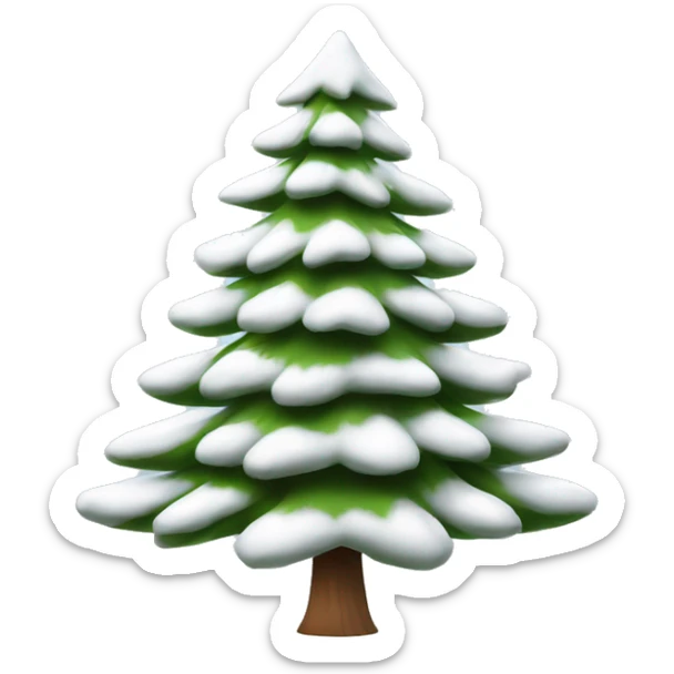  actual white fir christmas tree isolated.  sticker