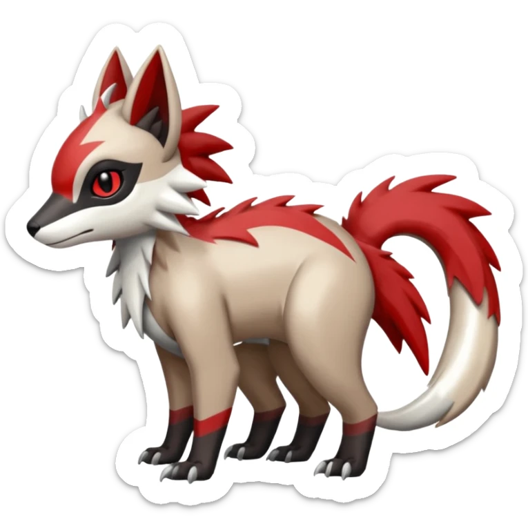 Shiny Brown Red Black Grey White Beige Linoone-Absol-Trico-Hybrid (Full body) sticker