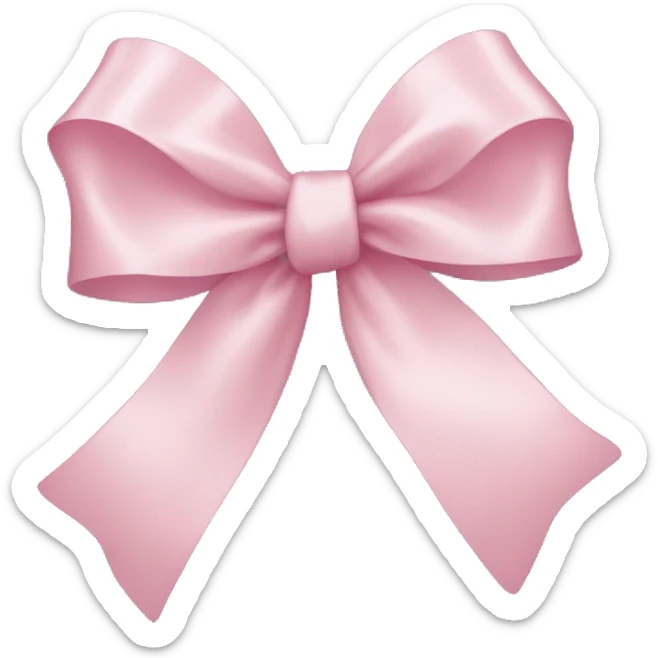 light pink ribbon bow sticker