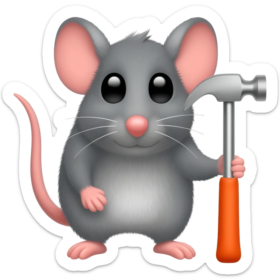 mouse,hammer sticker