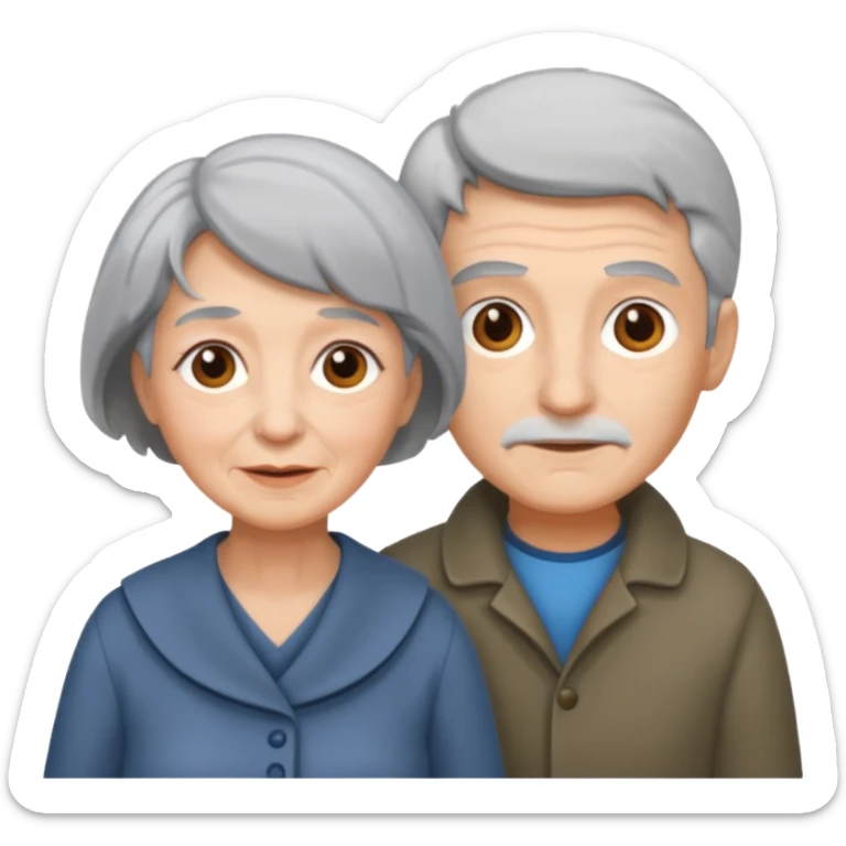 lo mismo que estas haciendo solo coloca alado de la abuela un hombre joven  sticker