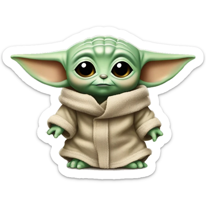 Baby Yoda is bursting with laughter and tears are bursting on all sides sticker