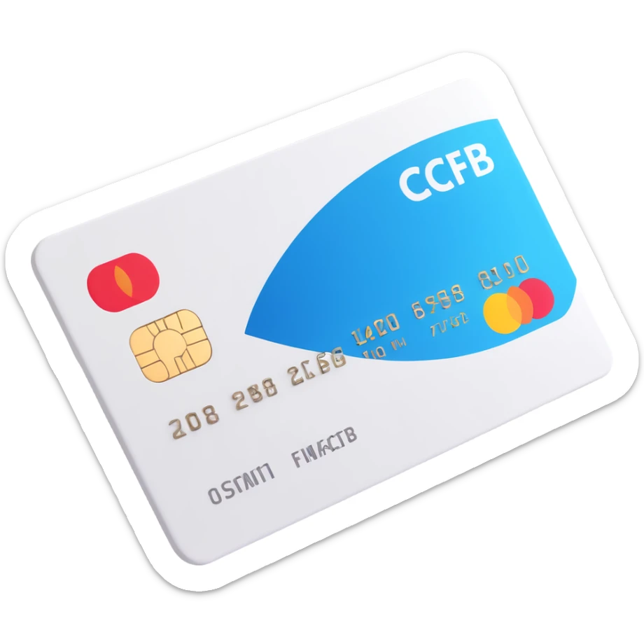 bank card, clean white color, soft shadows and highlights, no decoration, close-up view sticker