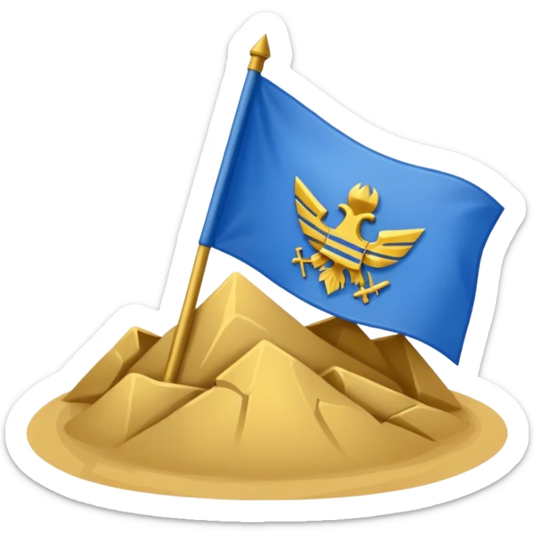 Make a golden and blue colour of flag and add a Trenches word in middle , makes like a country flag and made shiby sticker