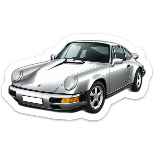 Silver Porsche 911 sticker