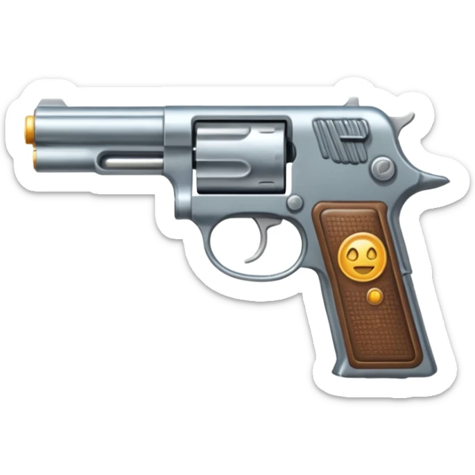   Un emoji con una nueve milímetro que sea realista sticker