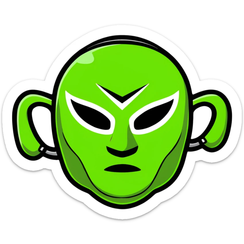 luchador mask in Milwaukee Bucks basketball team colors sticker