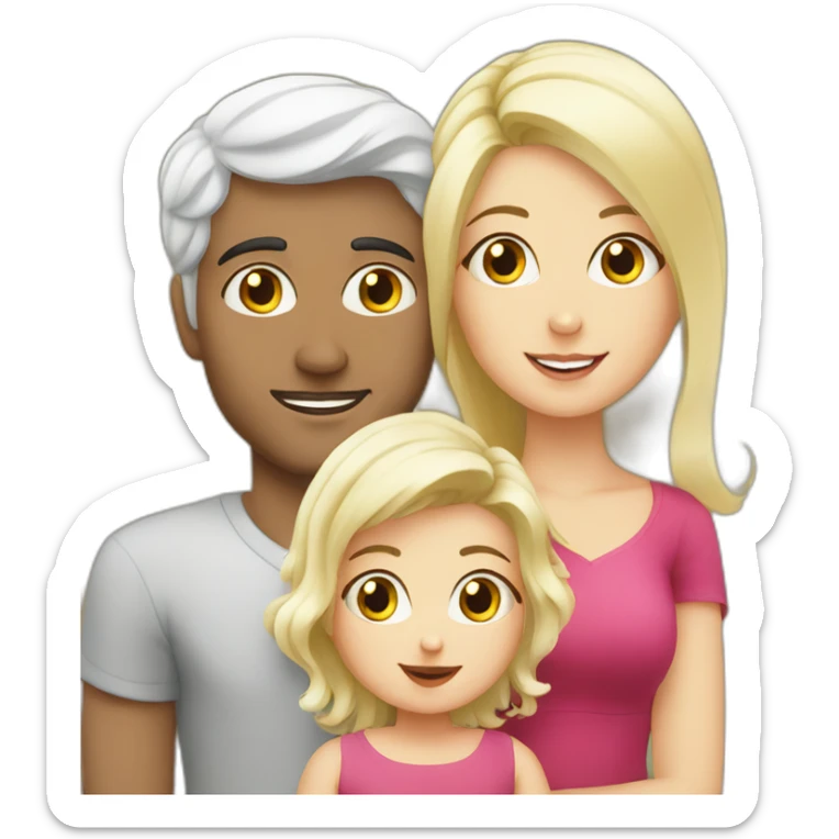 Young Iranian man, blond French wife, and baby girl sticker