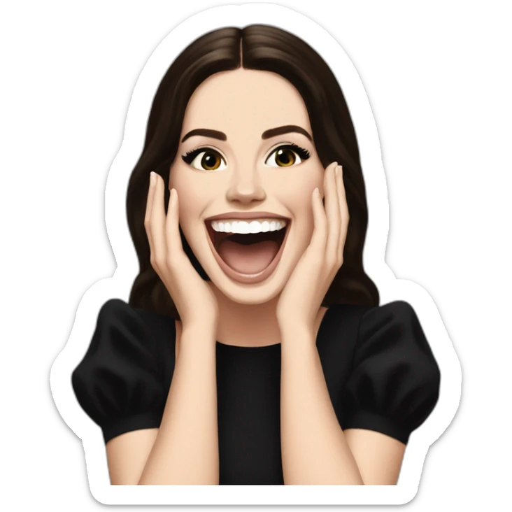 Top of Lana del rey with black dress laughing sticker