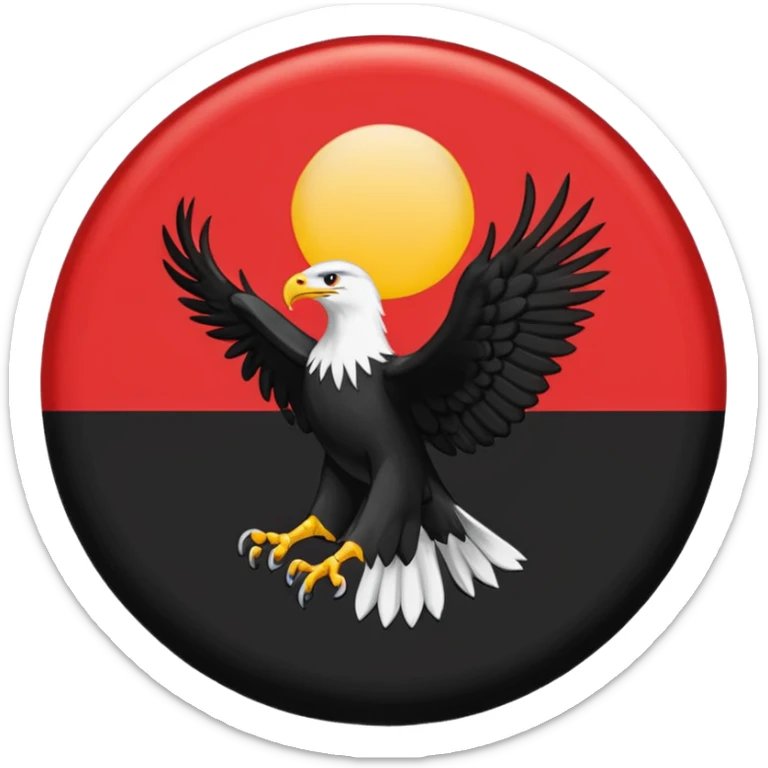 Flag emoji of 1992 dardania flag woth blue background red circle and eagle on circle im this shape: 🏴 sticker