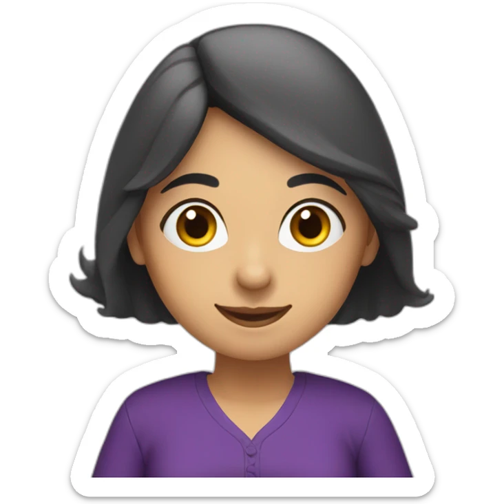 Armenian women with the purple clothes reading book and looking at camera and smiling  sticker