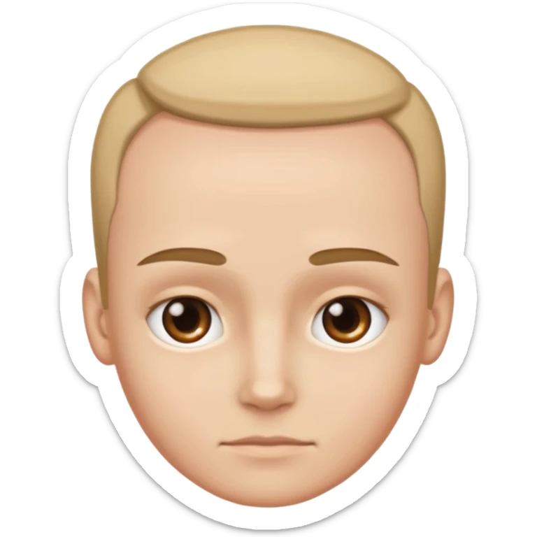 emoji of a human forehead only, showing the area between eyebrows and hairline, simple cartoon style sticker