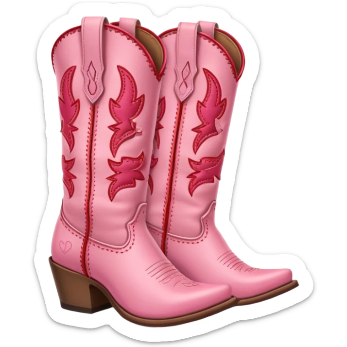 cowgirl boots cute a tiny bit of red and pink on it NO TEAL a little girlie sticker