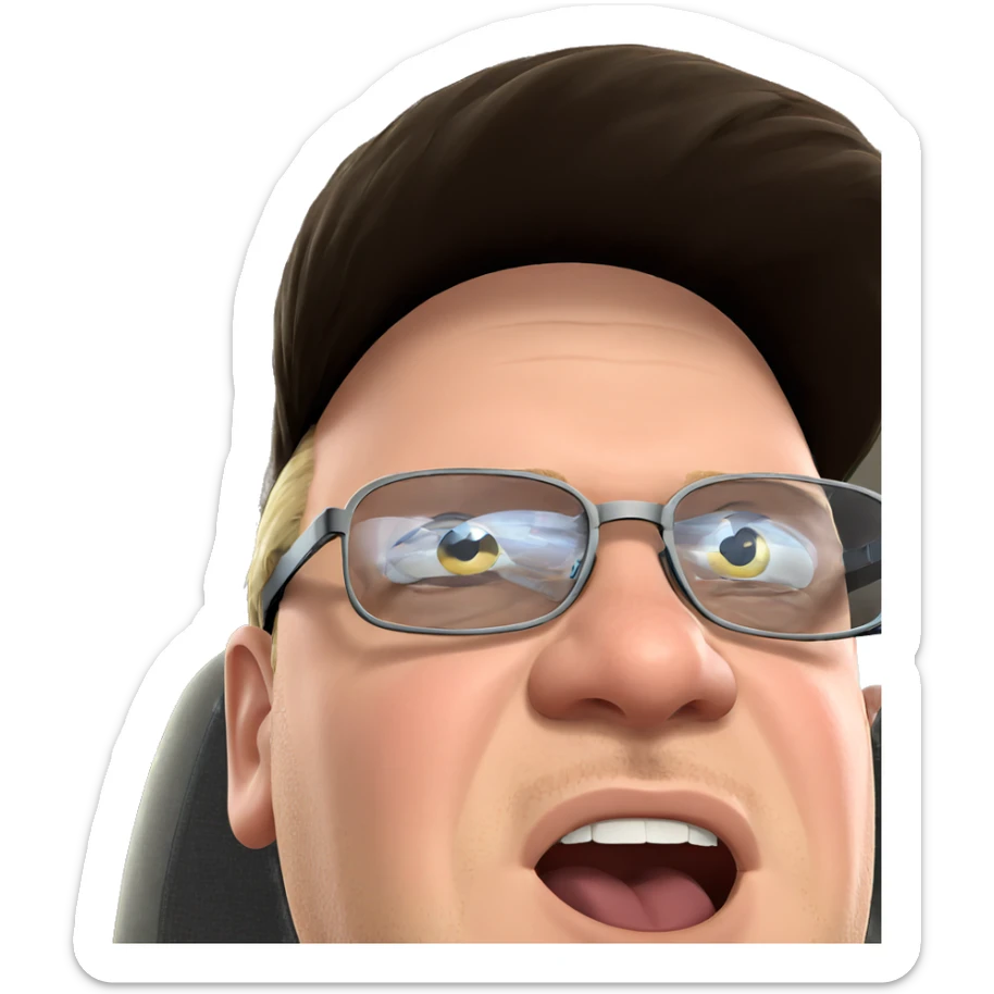 glasses wearing meme boy sticker