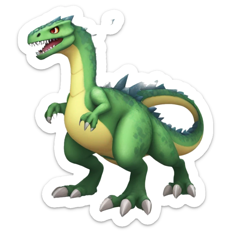  Cool Edgy Digimon-Fakemon-Dinosaur-Dragon with edgy markings full body sticker