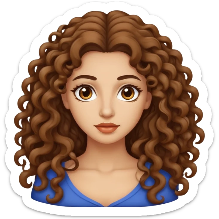 attractive Greek woman with long curly hair and light skin sticker