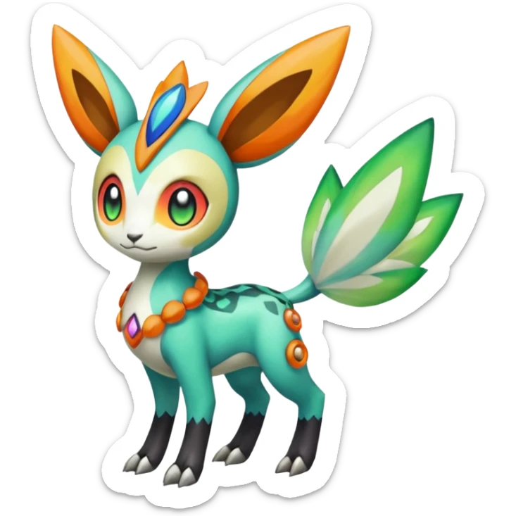 Meloetta-Vernid-Trico-Fionbri-Pokémon-Digimon-Fakémon-fusion-hybrid-creature sticker