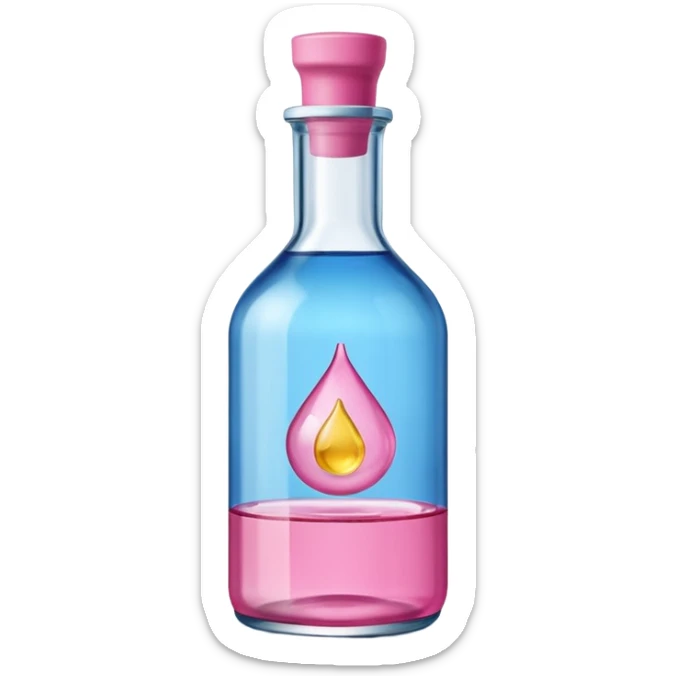 bottle of oil blue top pink outside with logo that says Diddys Oil sticker