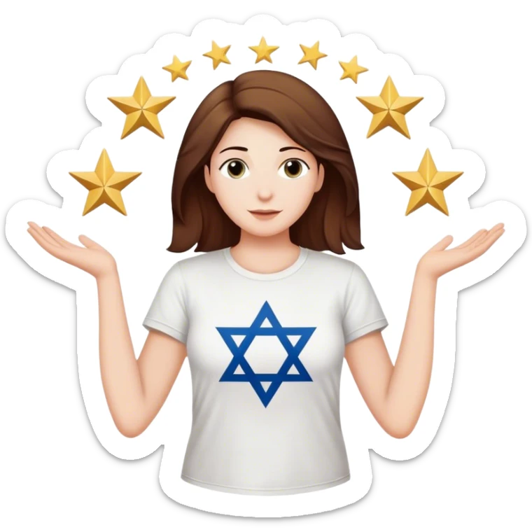 Susan wearing a tee shirt thats says “FAFO” surrounded by jewish stars and the hand of god sticker