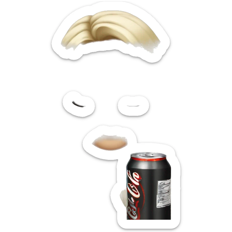 woman with green eyes and glasses and long wavy light blonde hair holding can of Diet Coke sticker