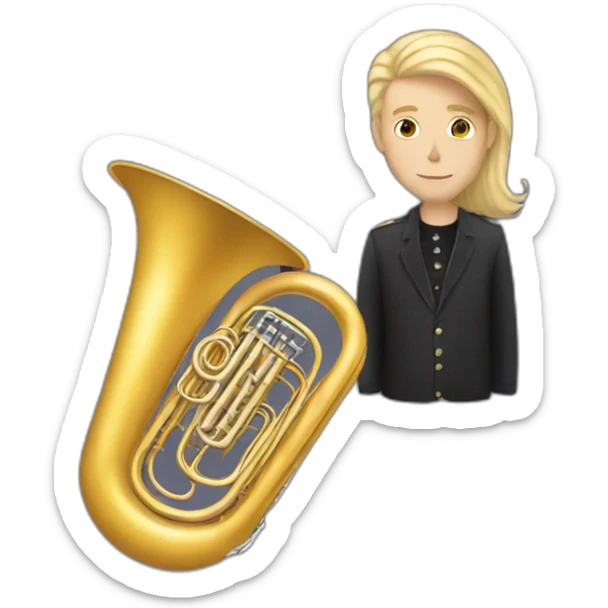 Long-pale-blondehair-male-with-tuba-musician sticker