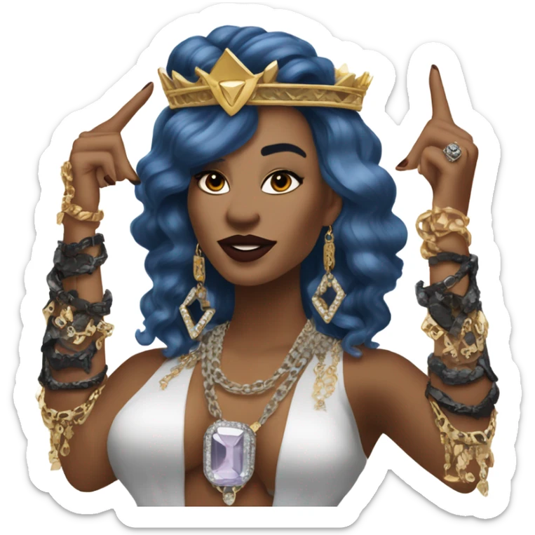 Use my image i am Deborah as a Queen of rock with jewelry sticker