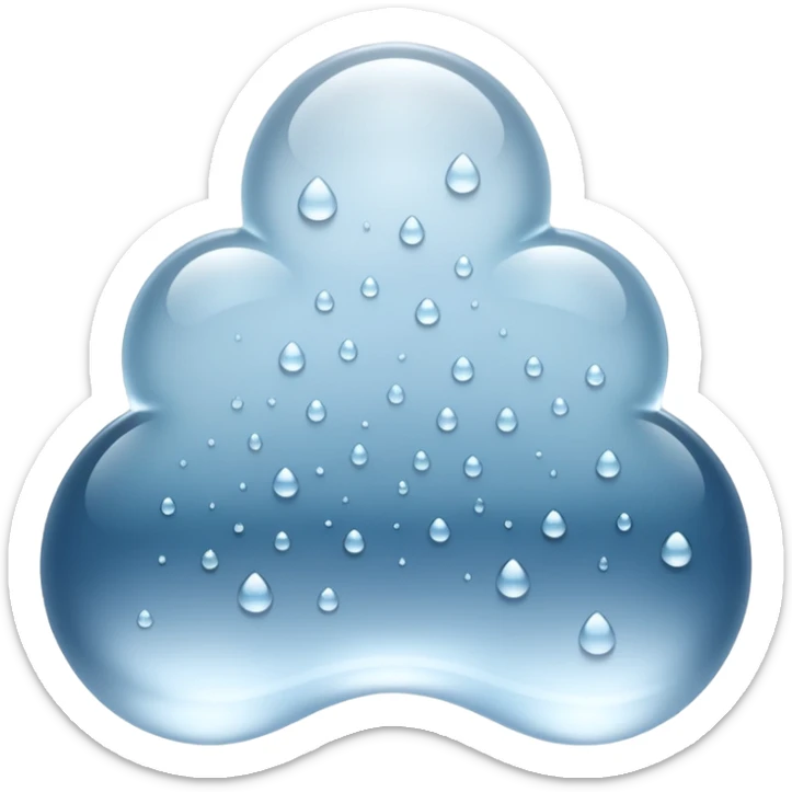 a close-up of a glass surface covered with small water droplets and light fog, as if from steam or humidity — some droplets sliding down slowly — soft reflections and blurred transparency give a realistic misty look — clean, glossy design with gentle lighting sticker